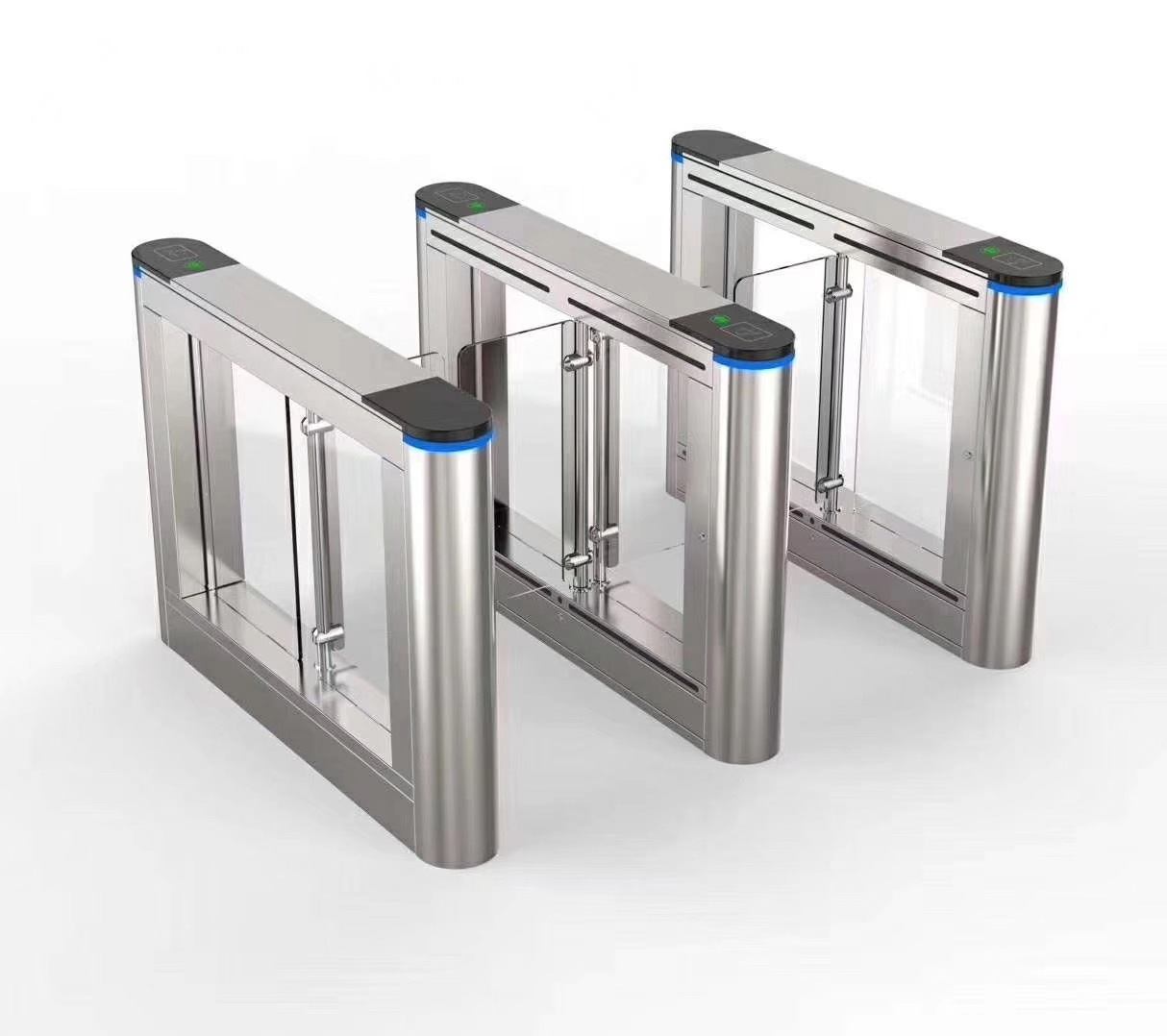 304 Stainless Steel Swing Gate Turnstile 1200mm Channel Width For Supermarket