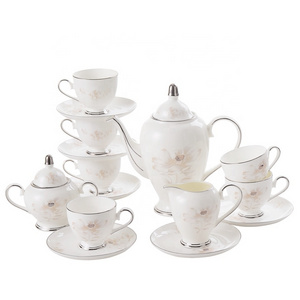 Modern Ceramic tea set Porcelain Coffee Cup Set Bone China tea pot cup and saucer sugar milk pot