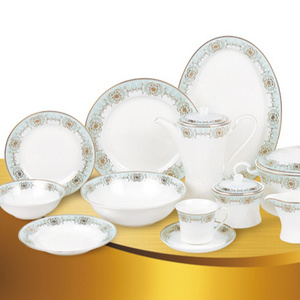 Cheap Price Wholesale Luxury Pakistani 61pcs Ceramic Dinner Set New Bone China Bowl Plate Tableware Porcelain Dinnerware+Sets