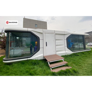 oem prefabricated flat pack mobile commercial tiny luxury 20f t eco carbon fibre 2 bedroom vessel capsule house