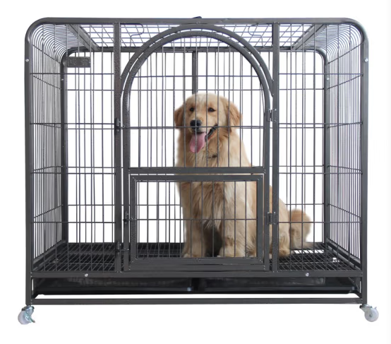 Cage Dogs Wire Metal Kennel Cages with Tray Dog Crate Cage with Wheels