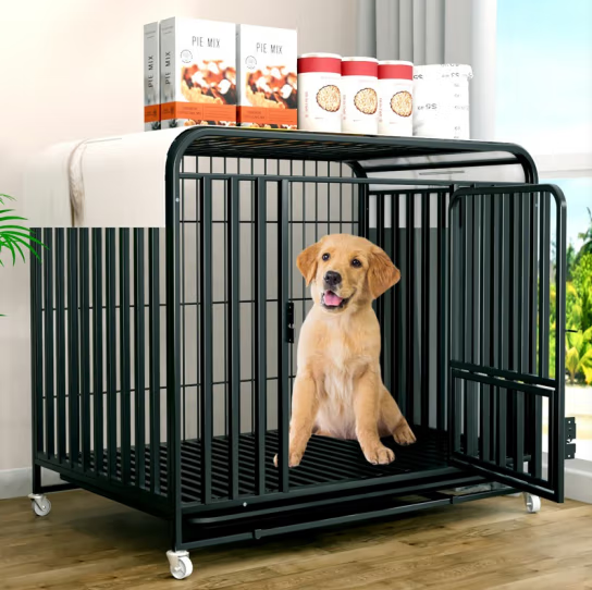 Cage Dogs Wire Metal Kennel Cages with Tray Dog Crate Cage with Wheels