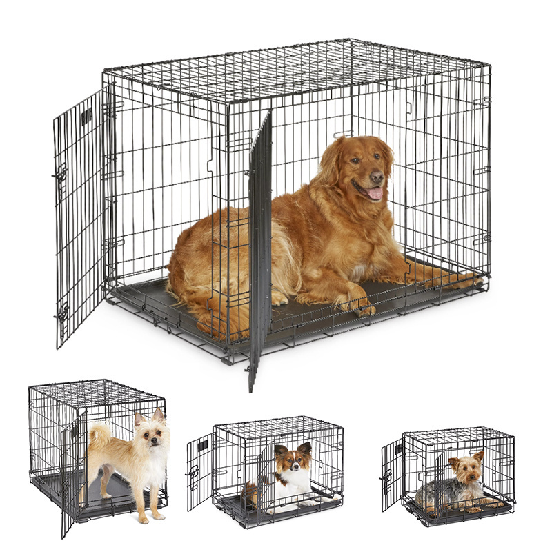 Foldable Collapsible Metal Large Metal Kennels Stackable Dog Cages For Large Dog Wholesale Dog Crate