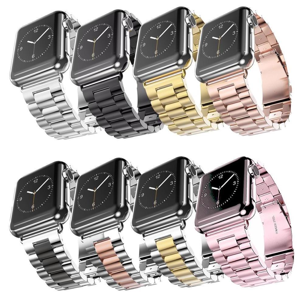 Tschick Stainless Steel Metal Strap Business Replacement Band for Apple Watch Series 1 2 3 4  38mm 40mm 42 mm 44 mm