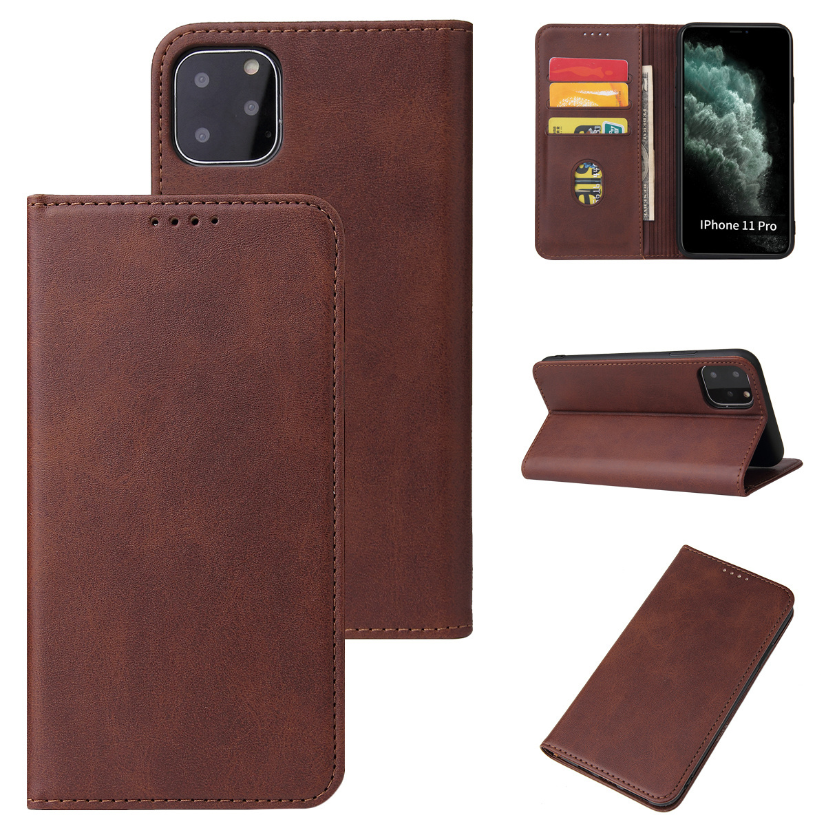 Tschick For iPhone 12 11 Pro Xs Max XR X Flip Wallet Case Luxury PU Leather Cover With Card Slots For iPhone 8 7 6 6s Plus Case