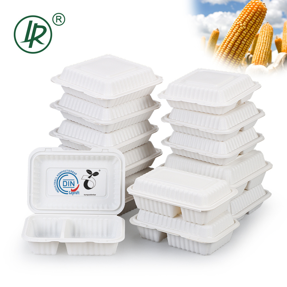 Biodegradable Food Grade Clamshell PP Hinged Disposable Meal Prep luncn To Go Boxes Restaurant 9x9 Take Away Food Containers