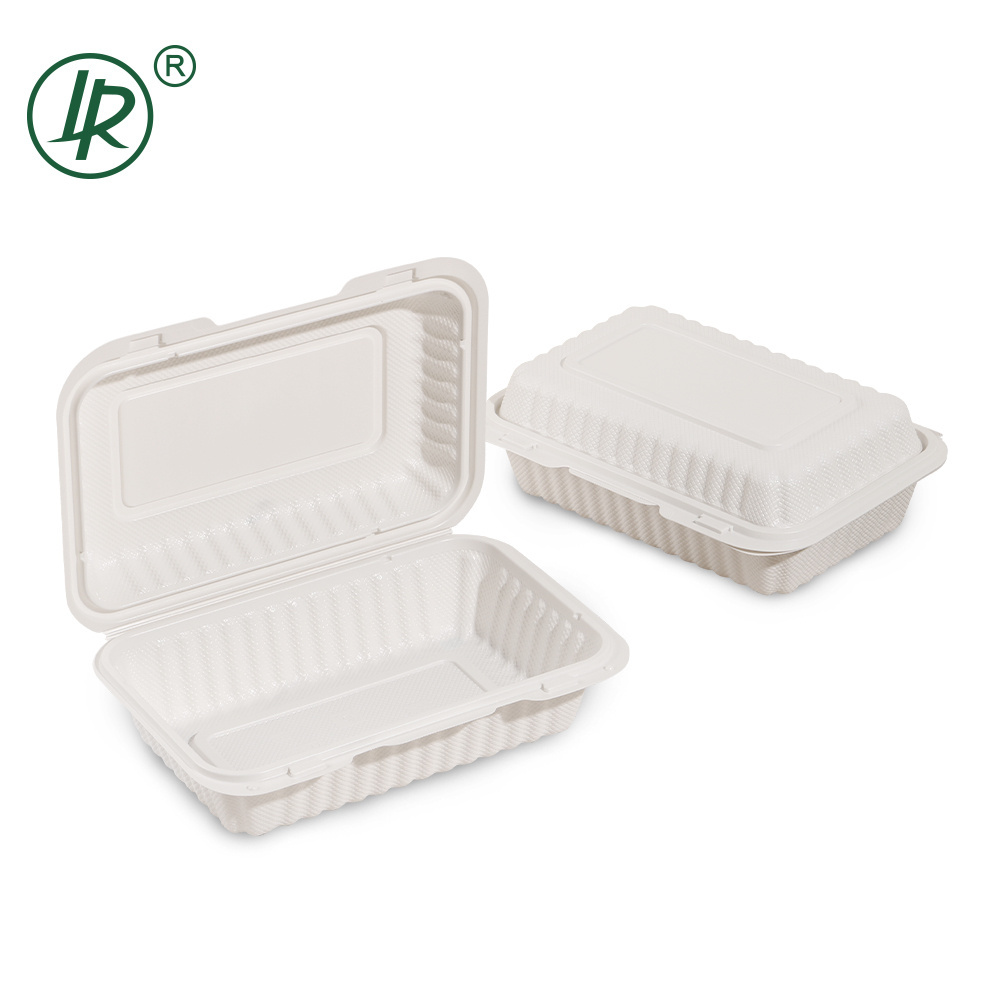 Biodegradable Food Grade Clamshell PP Hinged Disposable Meal Prep luncn To Go Boxes Restaurant 9x9 Take Away Food Containers