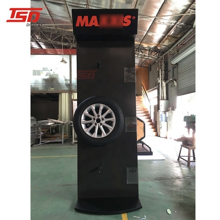 Hot sale Exhibition pos metal car tire display rack motorcycle truck tyres display stand