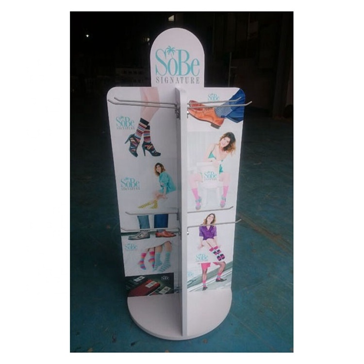 retail store cardboard shelves merchandising socks shipper display,display stand for stockings