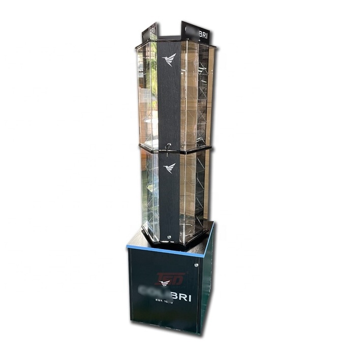 Rotatable floor standing acrylic Cigarette  lighter display showcase stand