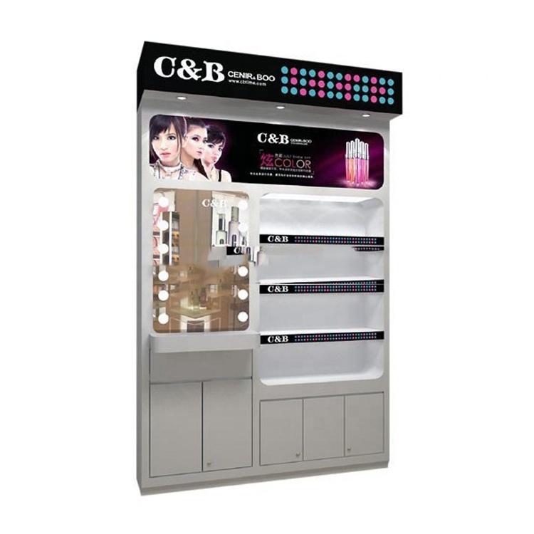 Custom shopping mall cosmetic display cabinet,cosmetics shop decoration,furnitures for cosmetic display