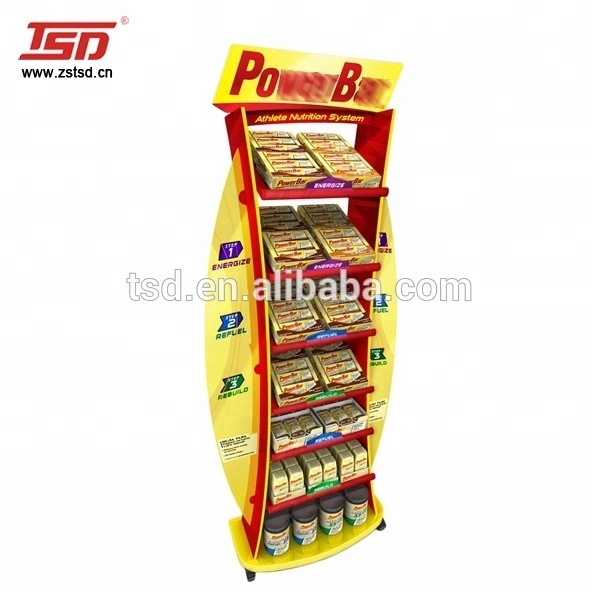 custom retail floor standing metal supermarket sweets and candy display stand shelves rack