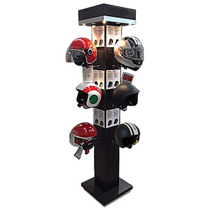 floor standing pos metal football motorcycle helmet display stand,sports shop display stand rack