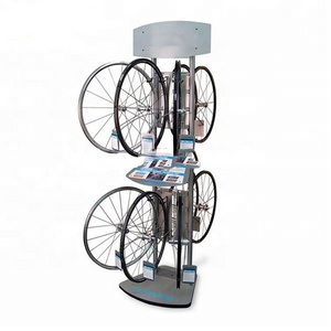 custom hot floor standing metal bike alloy wheel rim display stands,bicycle car alloy wheel display rack