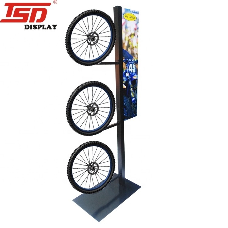 custom hot floor standing metal bike alloy wheel rim display stands,bicycle car alloy wheel display rack