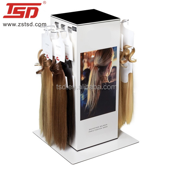 Store floor hair extension wig bundle display stand rack shop retail wig display shelf