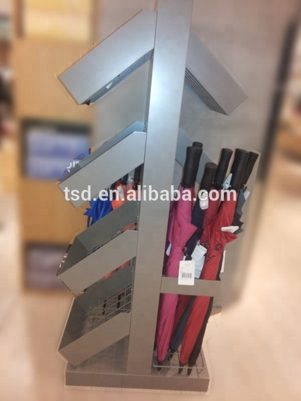 double side retail shop metal umbrella display rack,display stand for umbrella