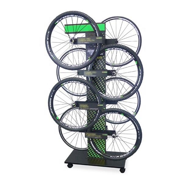 free standing retail store hot bike car auto wheels rim display rack alloy wheel display stands