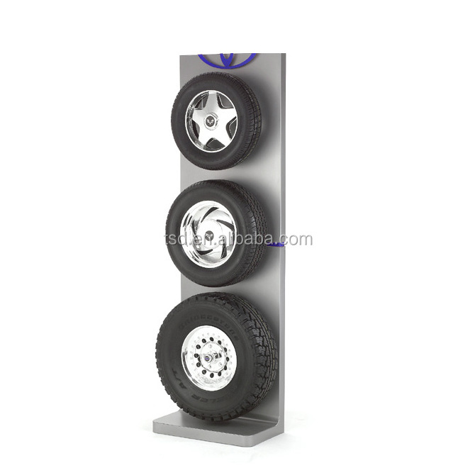 retail store shop hot promotion floor standing metal alloy auto car wheel rim tire display stands rack