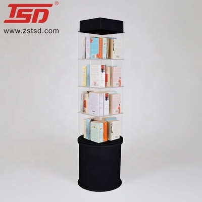 wooden rotating floor comic book store display shelves,magazine display racks