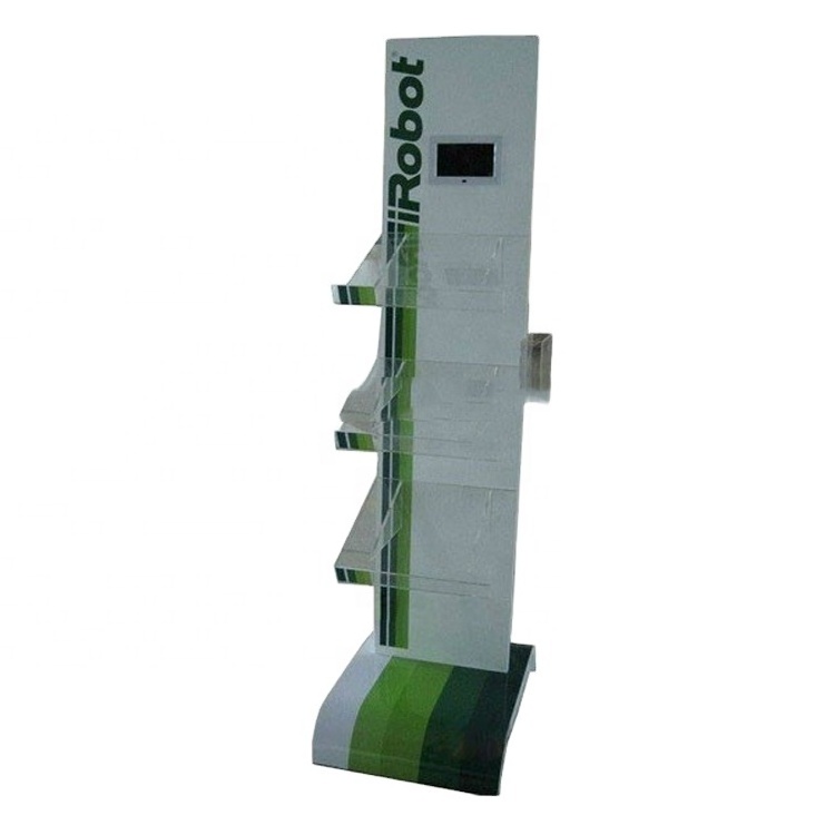 Custom shop metal floor display rack for store robot vacuum cleaner product display stand