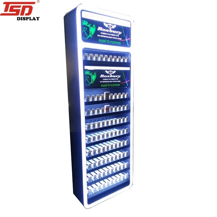 retail store shop cigarette tobacco display furniture rack cabinet with pusher