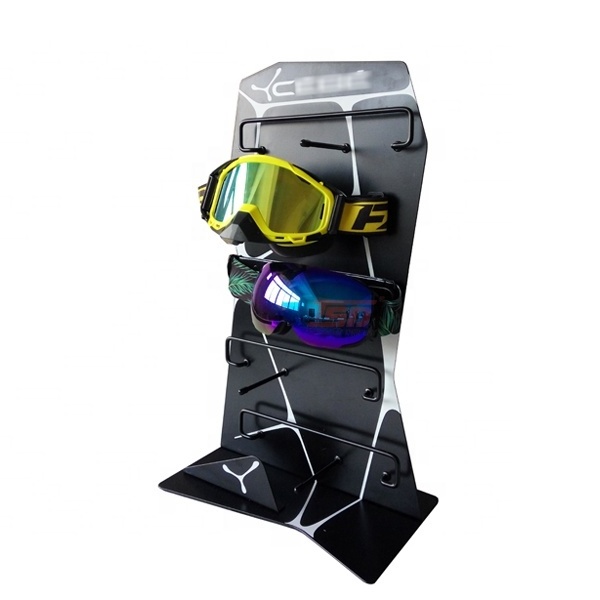 shop retail small metal counter top ski swimming goggles display stand/store display goggles rack