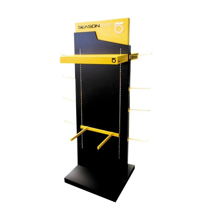 free standing clothes shop hanging display stand metal display garment rack