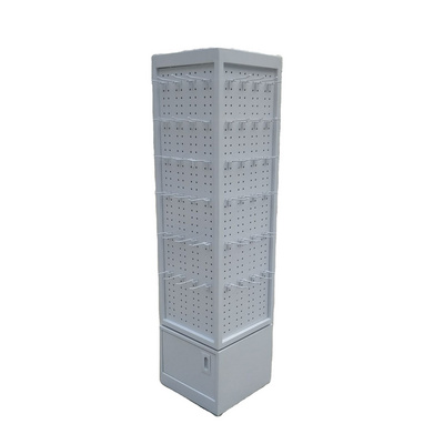 Retail store floor rotating metal pegboard display stand racks for boutique accessories shop boutique display shelf