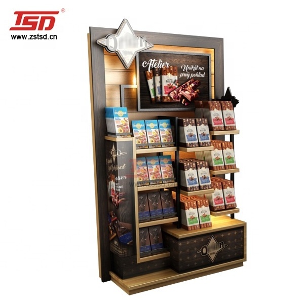 custom retail floor standing metal supermarket sweets and candy display stand shelves rack