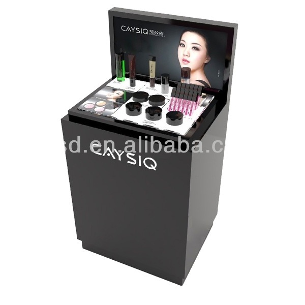 illuminative logo shelf cosmetic display shelf/cosmetic backlit display shelf/lighted make up display shelf