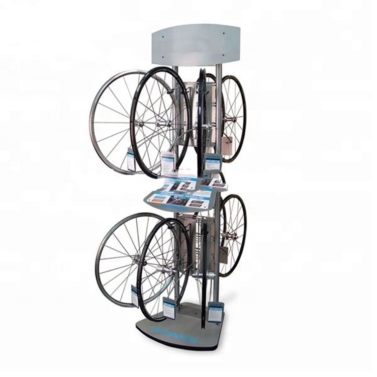 free standing retail store hot bike car auto wheels rim display rack alloy wheel display stands