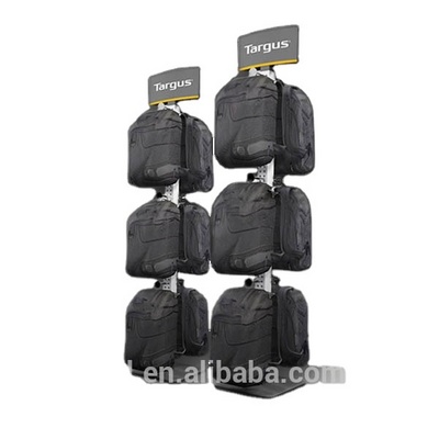 retail store  shop wholesale double side floor backpack hanging display rack/metal hook rucksack  display  shelf stands