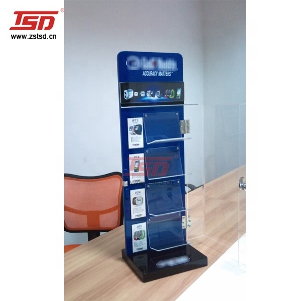 custom made shop lockable clear acrylic counter display case box stand for golf  GPS watch