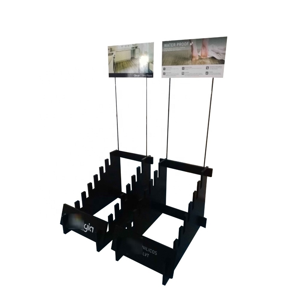 Retail store point of sales metal wood flooring exhibition display stand shop fittings and display rack