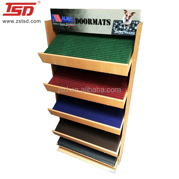 textile store metal carpet rug  display shelf stand,floor car mat display rack