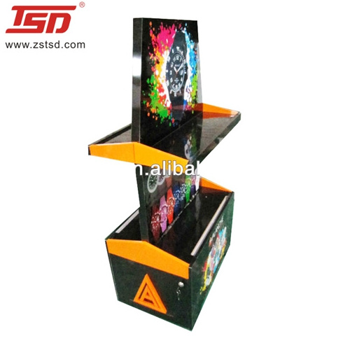 custom retail shop floor standing wooden wrist watch display counter stand