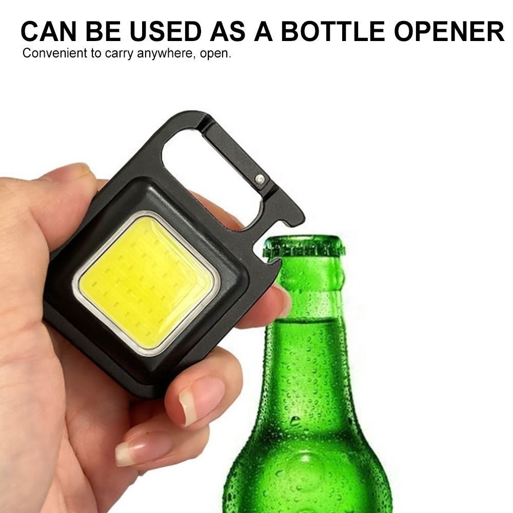 Portable Pocket Torch Corkscrew Keychains USB Rechargeable for Outdoor Camping Small Lamp Mini LED Flashlight