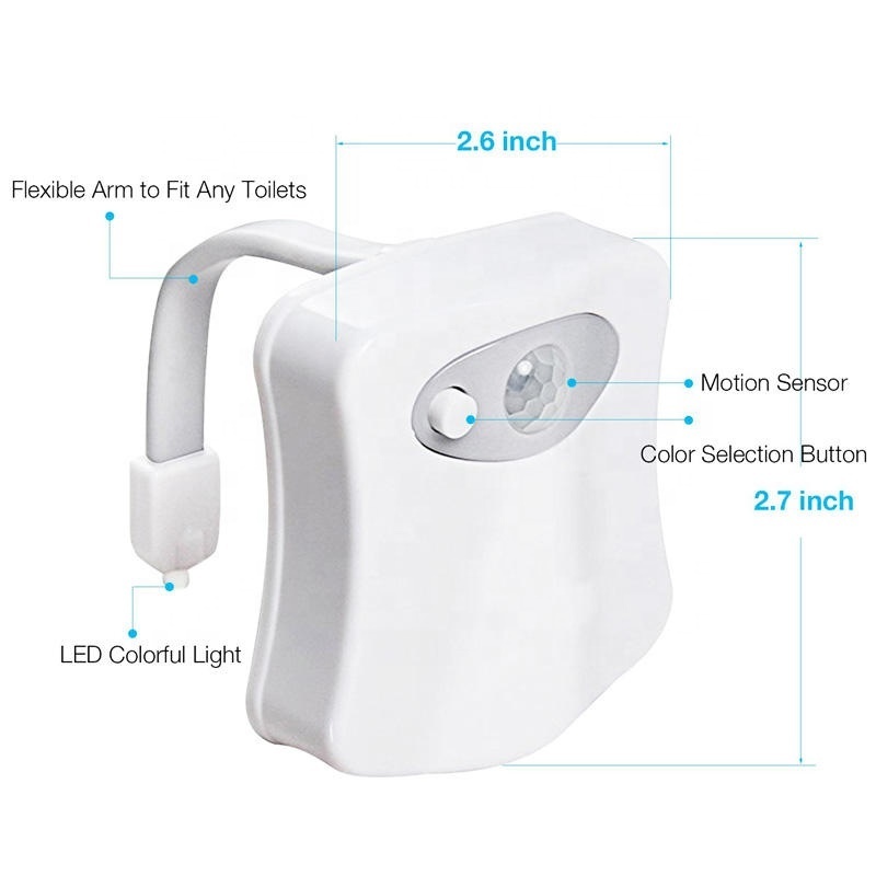 Waterproof LED Toilet Night Light Motion Sensor 8 Color Changing Seat Lamp Toilet Light Night Lamp Backlight For Bathroom