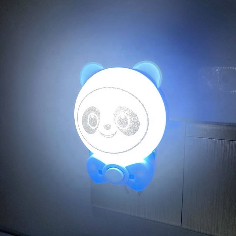 Switch Night Lamp Kids Panda LED Night Light Plug In for Baby Room 110/220V 0.5W Night Light Lamp