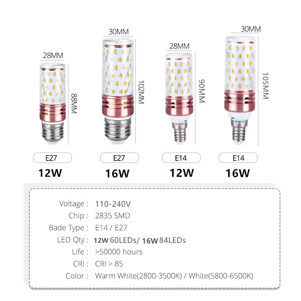 Super Bright E14 E27 energy saving 3W 5W 6W 12W Light Indoor Chandelier Use corn bulbs Corn LED Lamp Lighting Bulb