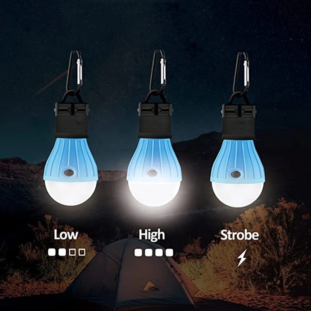 Hot Sale Portable 3 Led Outdoor Emergency Battery Powered Bulb Hanging Tent Lamp