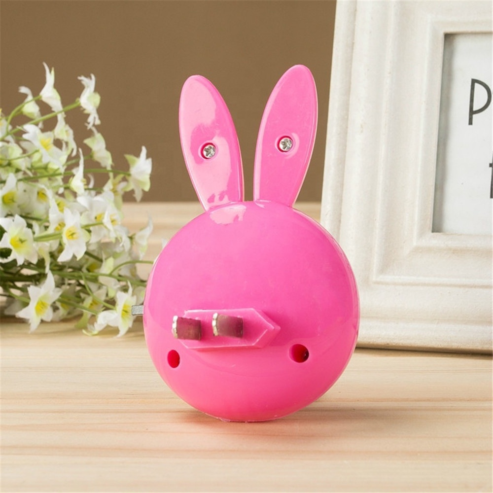 Novelty Night Light Star Moon Rabbit Cartoon LED Lamp Pulg-in Socket Wall Lamp for Baby Children's Bedroom Sleeping Nightlight