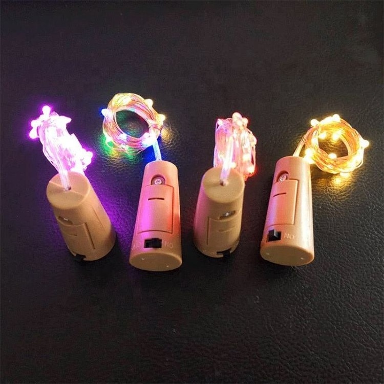 LED Wine Bottle Cork Copper Wire Fairy Lights Led String Battery Operated Outdoor Solar Fairy Lights with cork