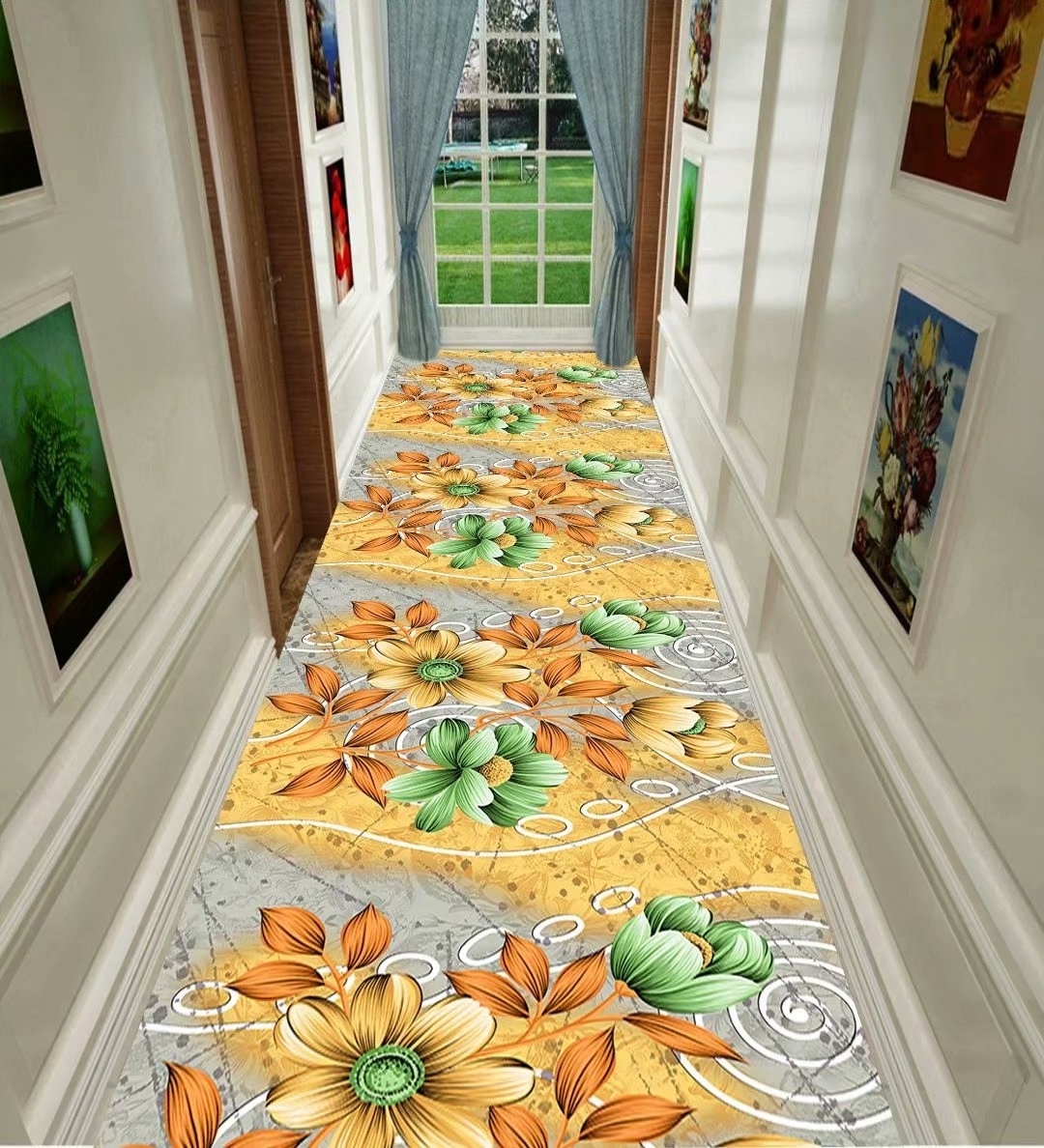 Long Hallway Runner Rug European Luxury Corridor Carpet