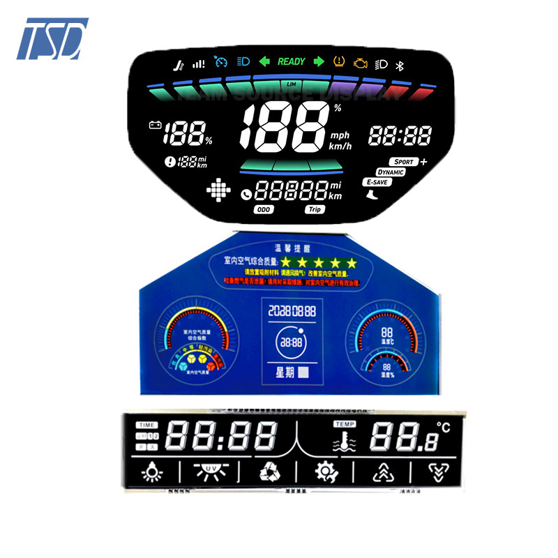 Custom VA TN HTN STN FSTN DFSTN Segment Graphic Monochrome LCD Display