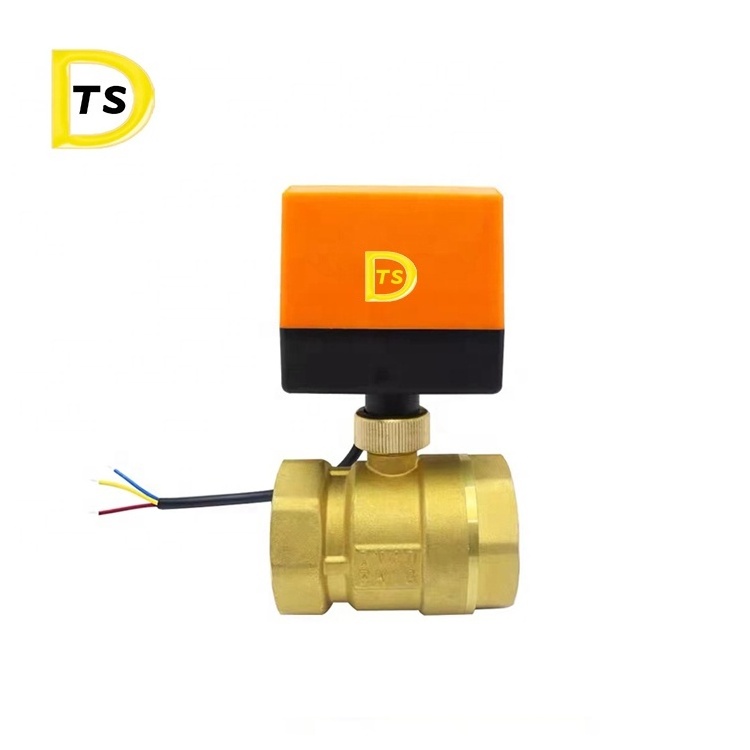 Electric 3-way motor ball valve brass mini ball valve 1 inch  bronze 3 way electric ball valve