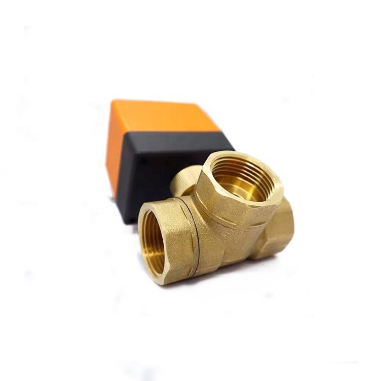 Electric 3-way motor ball valve brass mini ball valve 1 inch  bronze 3 way electric ball valve