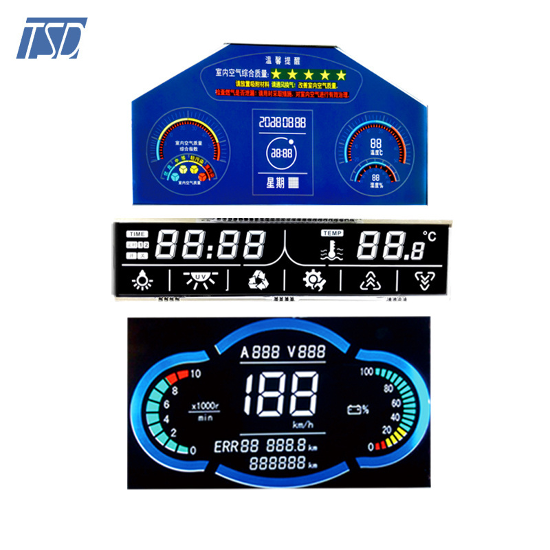 Custom VA STN TN FSTN HTN Segment Graphic Monochrome LCD Display for Motorcycle Car Speedometer Instrument Dashboard Cluster