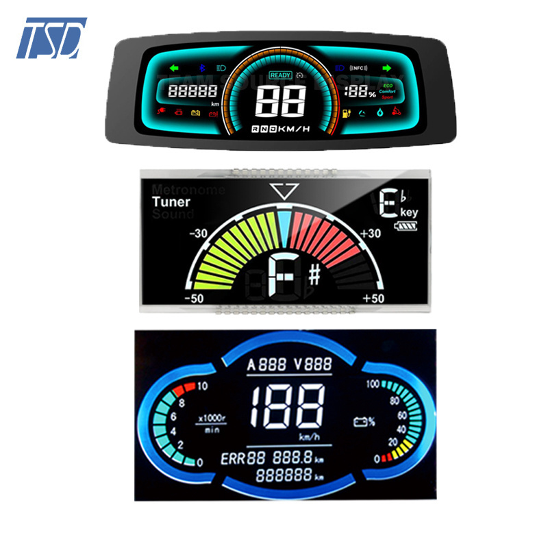 Custom VA STN TN FSTN HTN Segment Graphic Monochrome LCD Display for Motorcycle Car Speedometer Instrument Dashboard Cluster